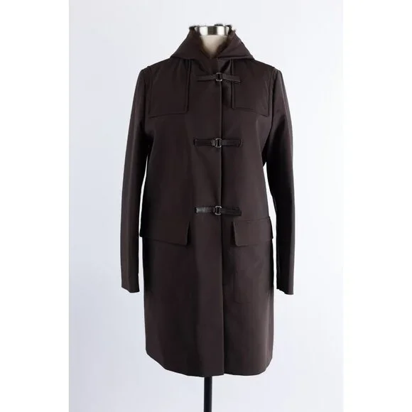 $5,900 Prada Fur Lined Coat SZ 44 Large Brown/Purple MINT